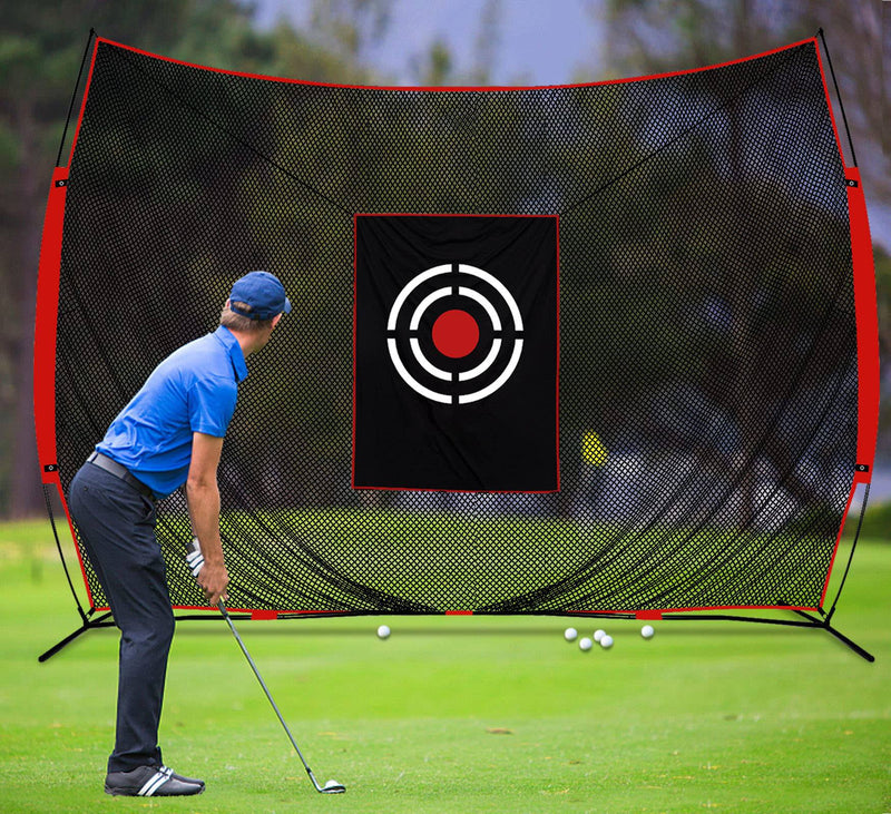 Golf Practice Hitting Nets for Backyard Driving Indoor Use Heavy Duty Practice Golf Driving Pitching Nets for Backyard Premium Portable Golfing Ball Netting Cages with Frame and Target 12X10 FT - Golf Gift