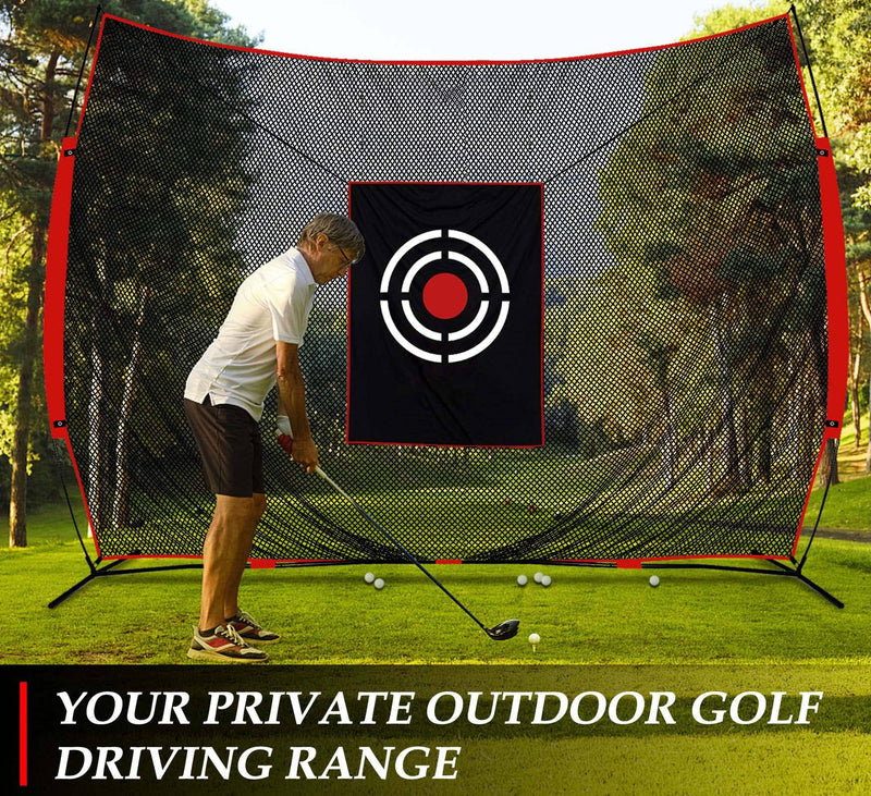 Golf Practice Hitting Nets for Backyard Driving Indoor Use Heavy Duty Practice Golf Driving Pitching Nets for Backyard Premium Portable Golfing Ball Netting Cages with Frame and Target 12X10 FT - Golf Gift