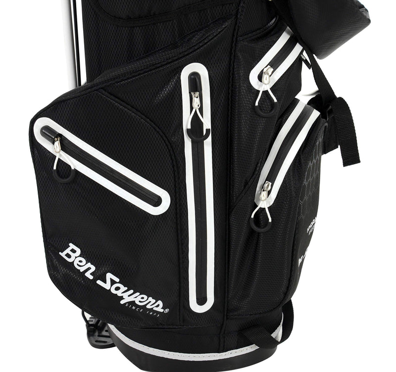 Ben Sayers Unisex Hydra Pro Waterproof Stand Bag, Black and White - Golf Gift