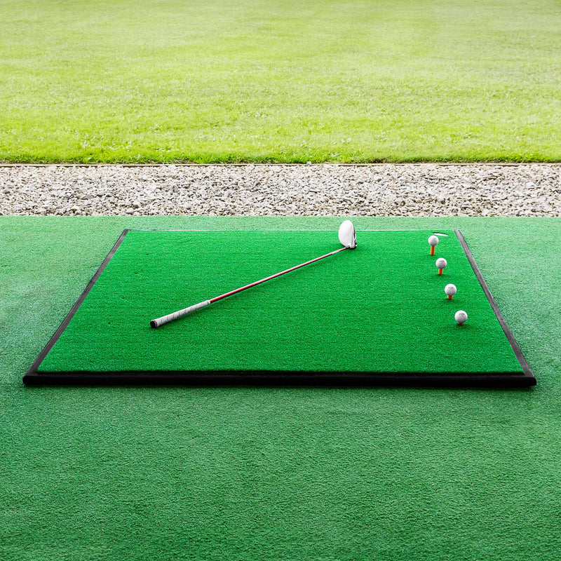 FORB Driving Range Golf Practice Mat With Golf Tees | Professional Quality | Optional Rubber Mat Base & Tray | 30mm Artificial Grass - Golf Training Aids (Golf Mat + Base) - Golf Gift