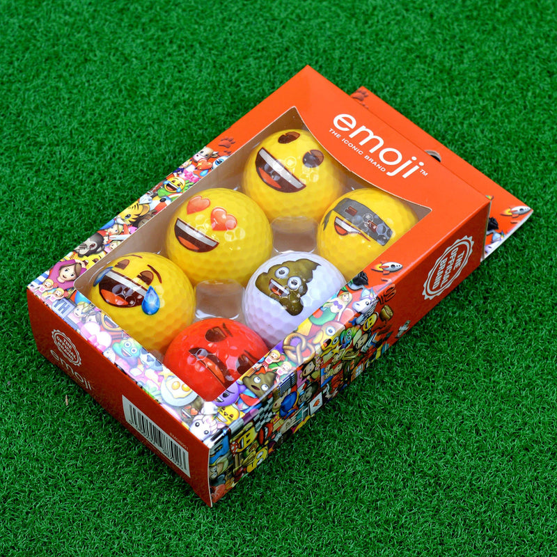 Emoji Official Novelty Fun Golf Balls - 6 Pack, Multicolor - Golf Gift