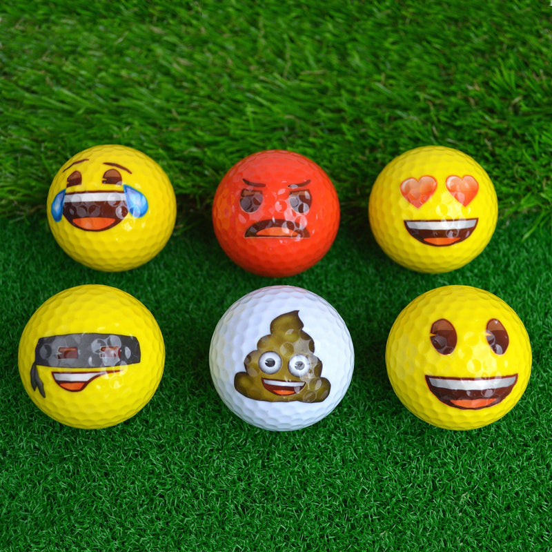 Emoji Official Novelty Fun Golf Balls - 6 Pack, Multicolor - Golf Gift