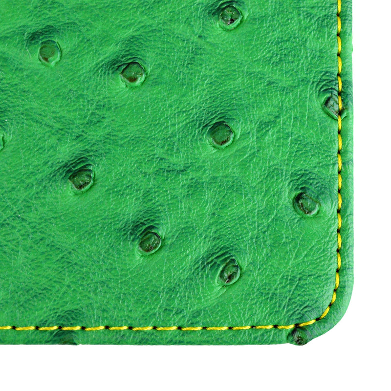 On Par Premium Golf Scorecard Holder - Ostrich, Green/Yellow - Golf Gift