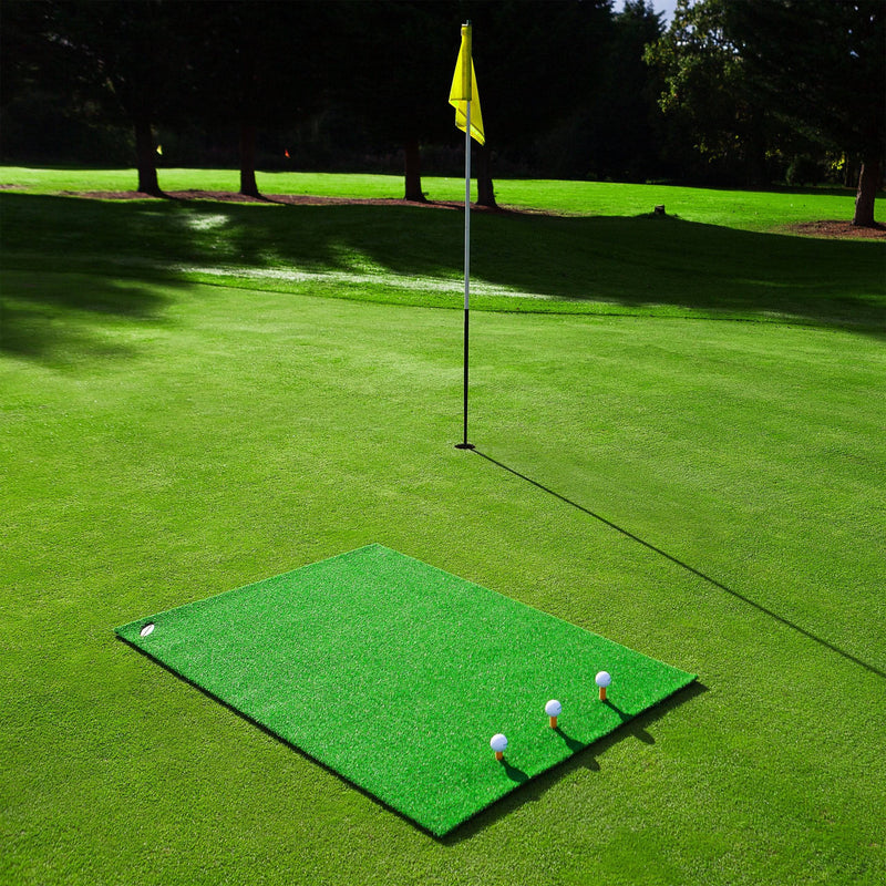 FORB Academy Golf Practice Mat [5ft x 3.2ft] | Professional Hitting Golf Mat | Large Golf 13mm Artificial Grass Practice Mat | Golf Training Aids – 3 Tees Included - Golf Gift