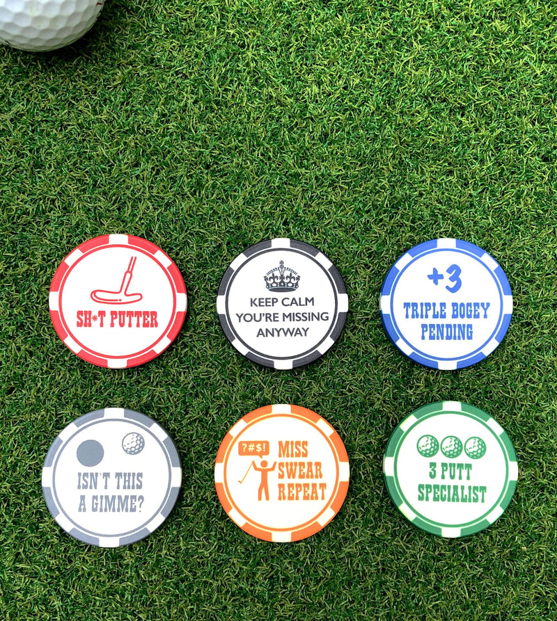 HORRIBLE BALLS Funny Golf Ball Marker Set Poker Chip Edition - Great Novelty Golf Gift For A Bad Putter - Golf Gift