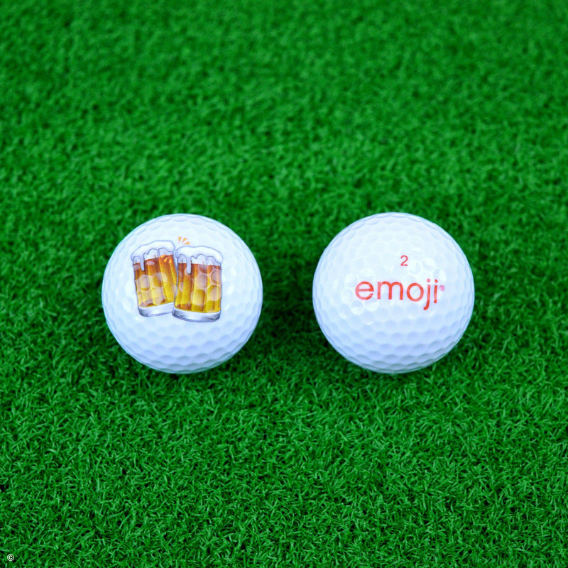 Emoji Beer, Golf, Smiley Novelty Fun Golf Balls - 3 Pack,Red - Golf Gift