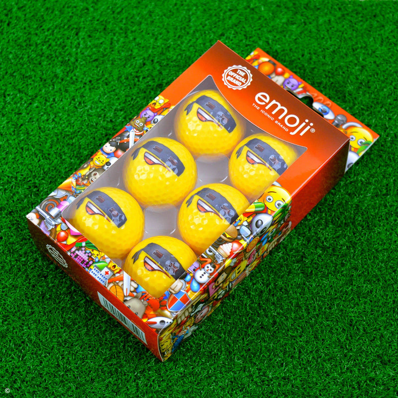 Emoji Unisex Adult 6 Pack Bandit Novelty Fun Golf Balls - Multicoloured, N/Hand - Golf Gift