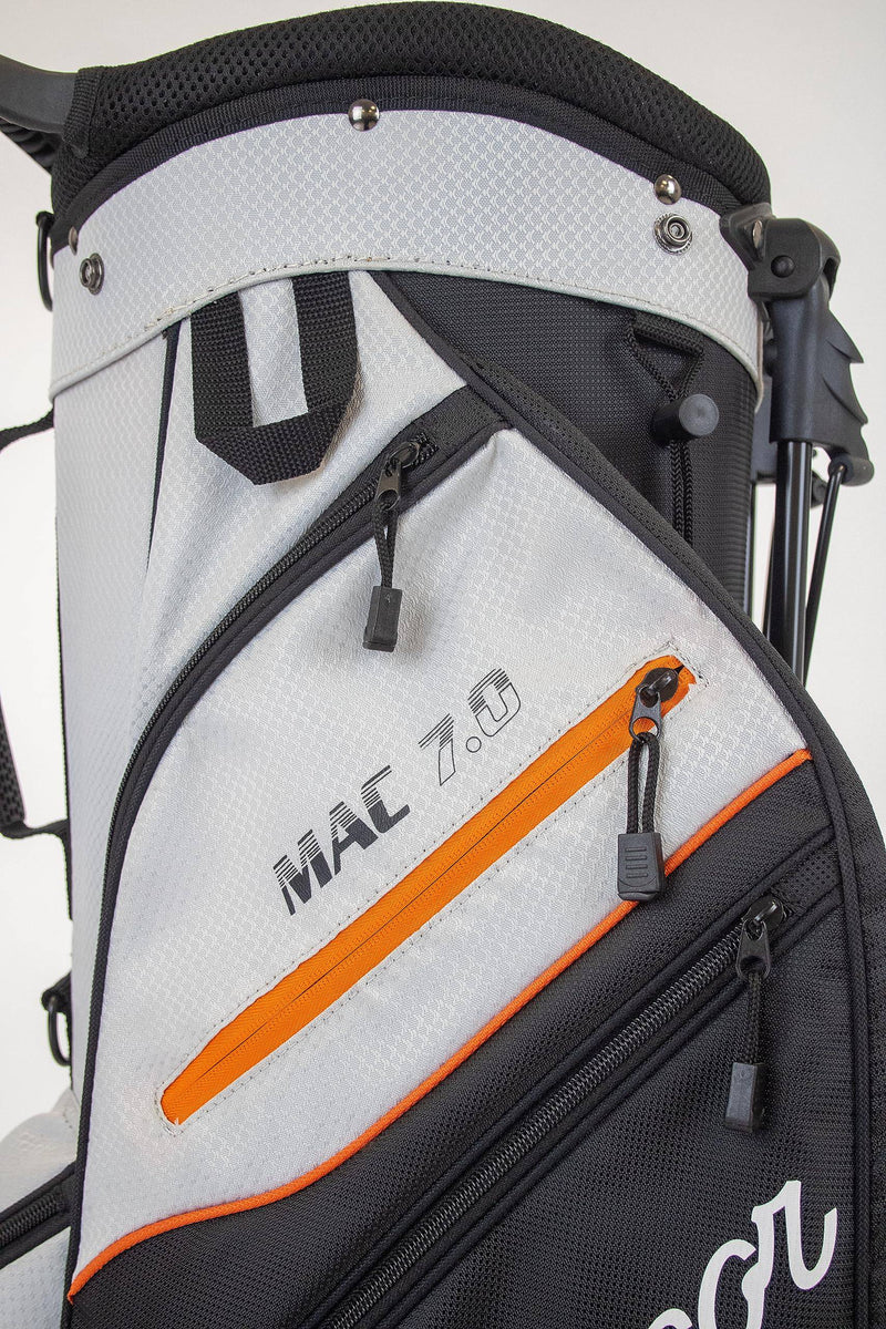 MacGregor Golf MACTEC 7.0 Golf Club Stand Bag, 9.5", Silver/Black/Orange - Golf Gift