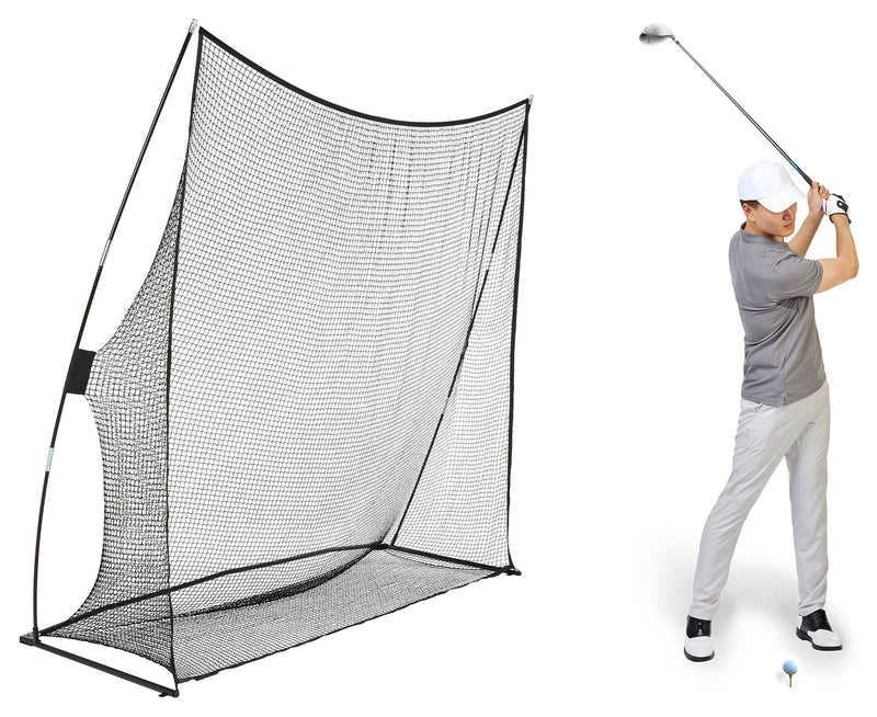 Amazon Basics Portable Driving Practice Golf Net, Grey, 2.44 x 2.44 meters - Golf Gift