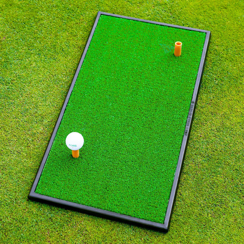 FORB Launch Pad Golf Practice Mat (Fairway/2-in-1) (60cm x 30cm) - Mini Golf Mat Choose From Realistic Fairway & Semi-Rough Lies (Fairway) - Golf Gift