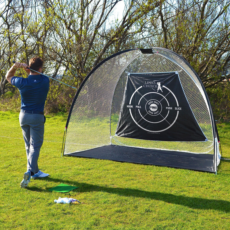 Links Choice Pro Size Golf Driving Net with 24 Free Golf Balls and Grass Mat - Golf Gift