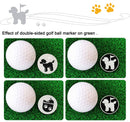 ADHERE Golf Ball Markers Unique Double Side Cute Poodle Enamel Logo with A Magnetic Hat Clips，a Good Gift for Golfer,Dog Lover (White+Black)