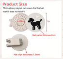 ADHERE Golf Ball Markers Unique Double Side Cute Poodle Enamel Logo with A Magnetic Hat Clips，a Good Gift for Golfer,Dog Lover (White+Black)