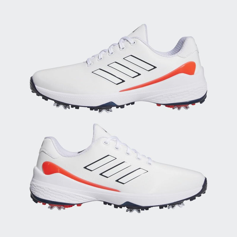 adidas Men's ZG23 Golf Shoe, Ftwr White/Collegiate Navy/Bright Red