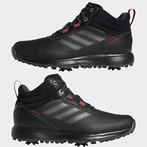 adidas Women's W S2g Spike Mid Golf Shoe, Core Black/Dark Silver/Wild Pink