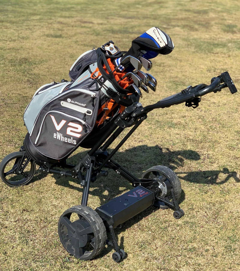 Alphard Golf Electric Caddy Cart Bundle: Club Booster V2 + Omni Cart - Complete Remote-Controlled Electric Caddy - Lightweight Design with 6-Axis Gyroscope, Speed Control, One-Click Folding and More