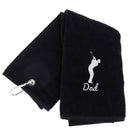 Always Looking Good Golf Towel for Dad Black Luxury Velour 50cm x 40cm Custom Embroidered Golf Towel with Carabiner Clip Gift- Golf Gifts for Dad
