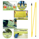 Golf Alignment Stick Training Aid Foldable Rods 2 Sticks with Cover, Practice Aid for Aiming Putting Swing Trainer Posture Corrector Indoor Outdoor (Yellow)