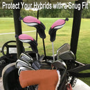 Golf Woods Club Head Covers Hybrid 2/3 Pack With Gift Box, Golf Head Covers 3 5 X With interchangeable Number Tag for Men Women (Pink 2pcs)