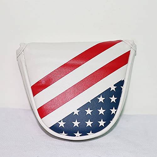 ANCLLO Golf Club Mallet Putter Cover Magnetic Closure Creative USA Flag Pattern Golf Putter Headcover