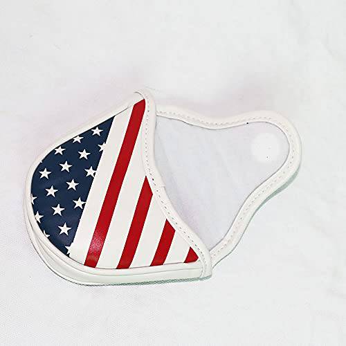 ANCLLO Golf Club Mallet Putter Cover Magnetic Closure Creative USA Flag Pattern Golf Putter Headcover