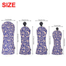 Andux 4Pack/set Golf 460cc Driver Fairway Woods Hybrids Club Head Covers with Artistic Pattern (Blue art stripes)