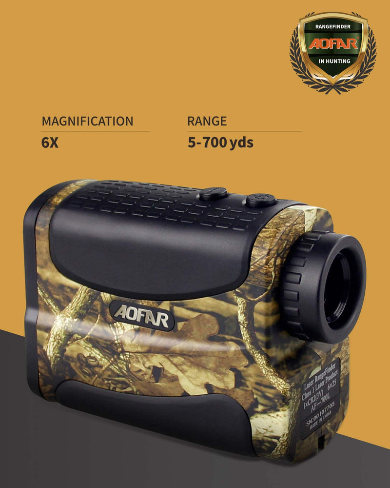 AOFAR HX-700N Golf Range Finder Hunting 700 Yards Archery Rangefinder for Bow Hunting with Range & Speed Mode, Free Battery, Carrying Case