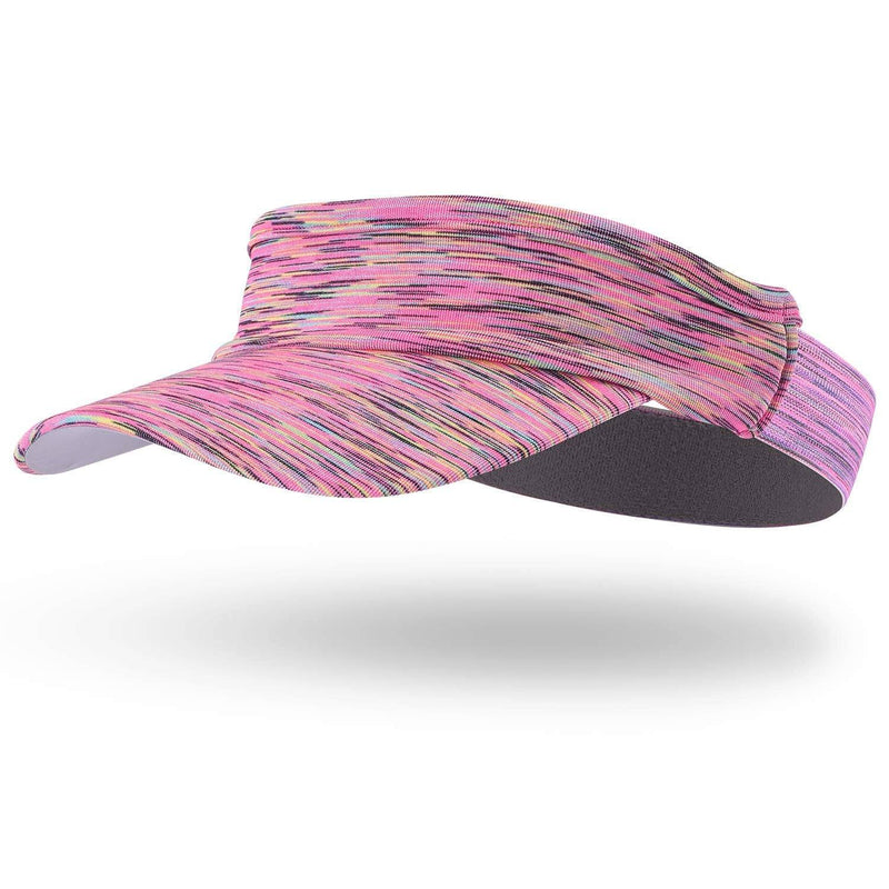 Arcweg Sun Visor Hat Women Men Sweat Absorption Sports Visor Elastic with Brim UV Protection UPF 50+ Foldabl Fashion Sun Golf, Pink
