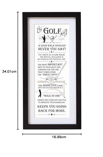 Arora The Ultimate Gift for Man Printed Word Poster-Black Wooden Framed Wall Art Picture-Golf Addict, Multicolour, One Size, 8943