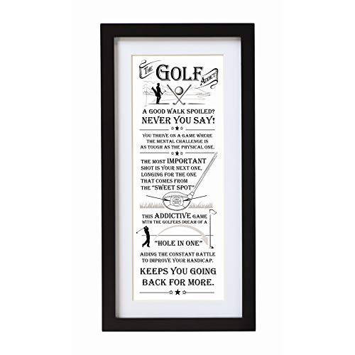 Arora The Ultimate Gift for Man Printed Word Poster-Black Wooden Framed Wall Art Picture-Golf Addict, Multicolour, One Size, 8943