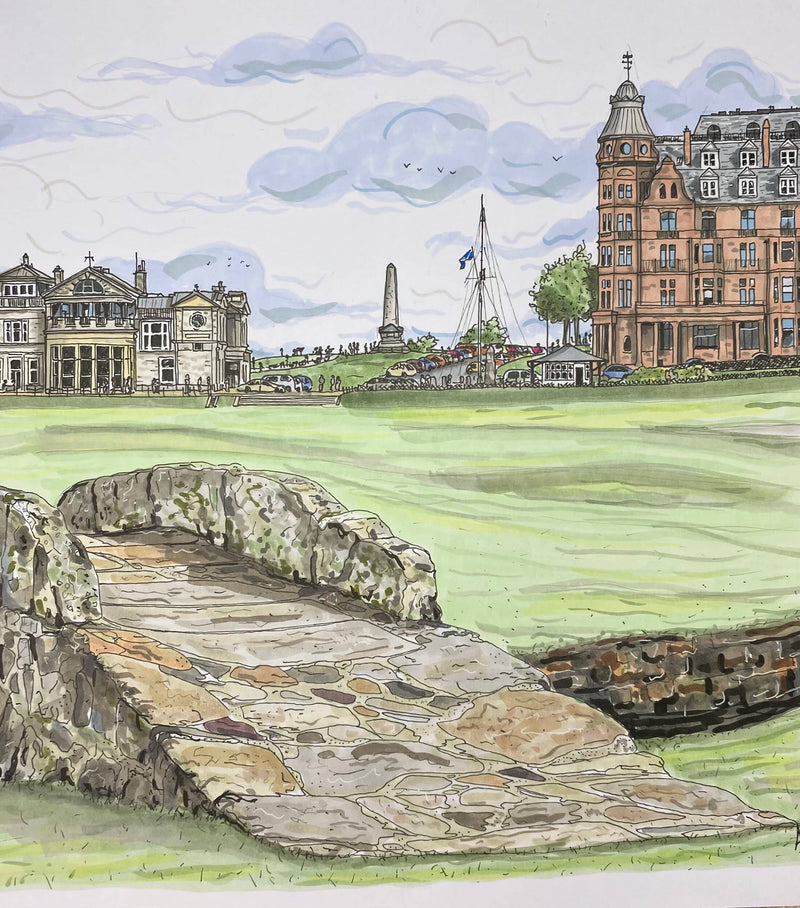 St Andrews Golf Course - British Open Golf - Swilken Bridge - Golf Fans - Golf Print - Wall Art