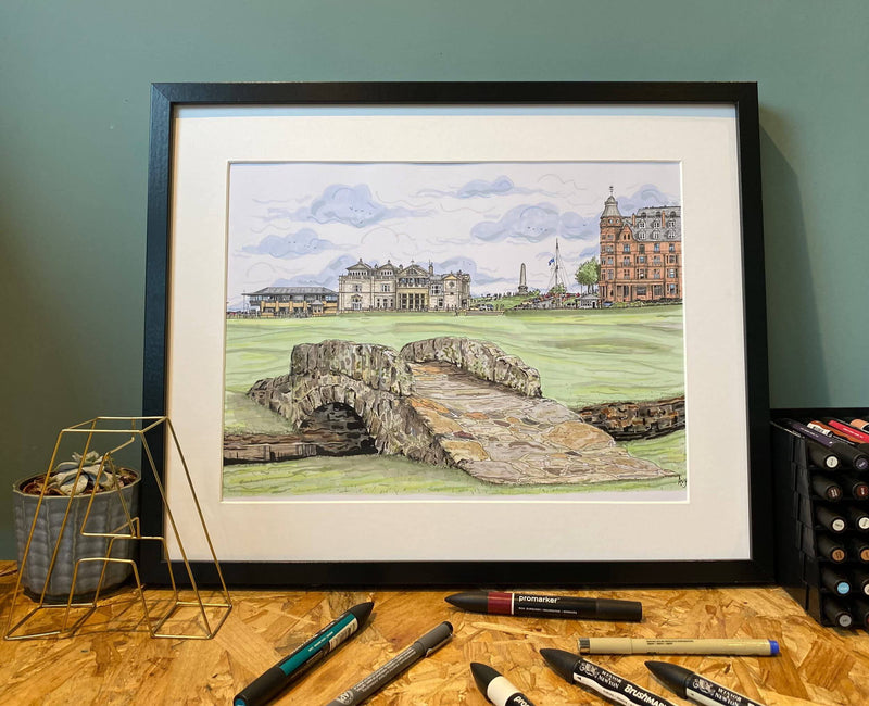 St Andrews Golf Course - British Open Golf - Swilken Bridge - Golf Fans - Golf Print - Wall Art