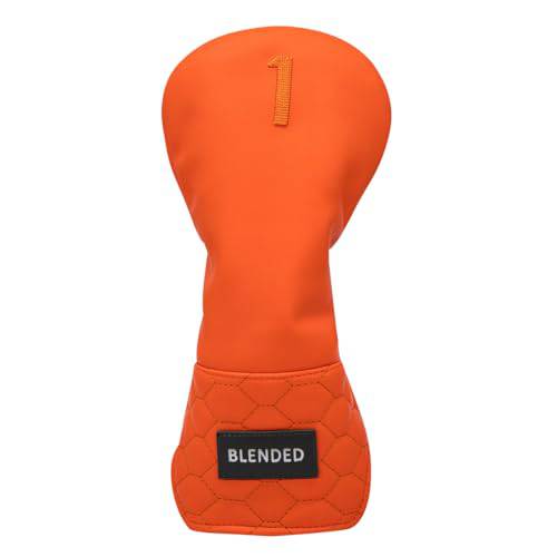 BAIRBRE Golf Club Head Covers, Blue Golf Fariway Wood Covers Hybrid Head Covers 3 Wood Headcover Leather Golf Headcover with Number Tag for Scotty Cameron Odyssey Taylormade All Brand (Orange-DR)