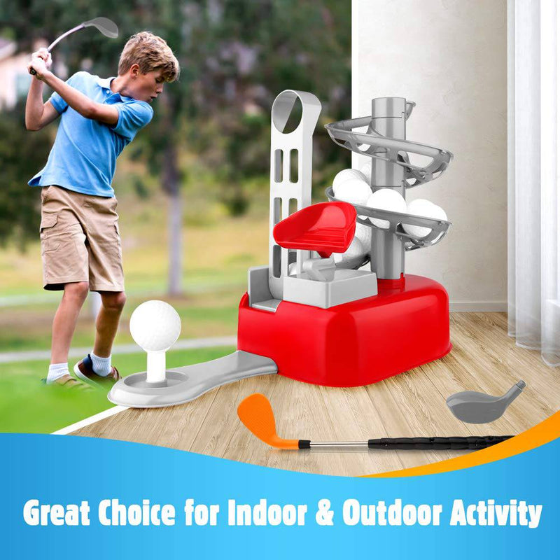 Baztoy Kids Golf Toys Set - Outdoor Toys Training Golf Balls & Clubs Equipment, Garden Games Golf Gifts Toys Gadgets for 3 4 5 6 7 8 Years Olds Toddlers Children Boys Girls