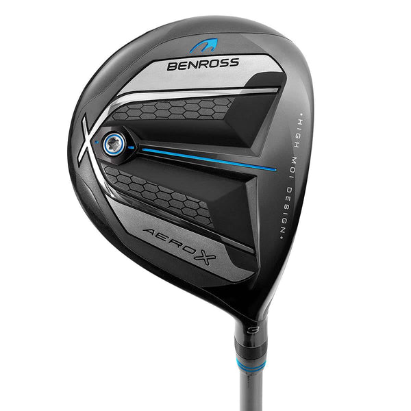 BENROSS - AERO X - Mens Lightweight Stainless Steel and Graphite Combo Fairway Wood - Male Golf Club - BLACK- Right Hand - 15 Degree Lite Shaft