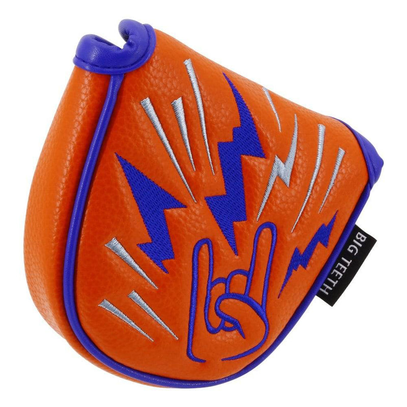 BIG TEETH Golf Mallet Putter Head Cover for Centre Shaft Club Headcover Protector With Magnetic Closure Hip-pop Pattern Orange