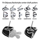 BigTeeth Golf Mallet Putter Head Cover Golf Club Protector Fit for Odessey Backstryke Centre Shaft Putter (Black)