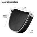 BigTeeth Golf Mallet Putter Head Cover Golf Club Protector Fit for Odessey Backstryke Centre Shaft Putter (Black)