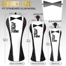 Golf Club Head covers Hybrid Utility Rescue with Interchangeable Number Tag 23456 UT Elastic Closure Black PU Leather The Golf Father Gift