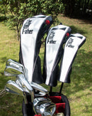 Golf Club Head covers Hybrid Utility Rescue with Interchangeable Number Tag 23456 UT Elastic Closure Black PU Leather The Golf Father Gift