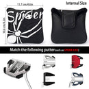 Golf Mallet Square Putter Cover Heel-Shaft Headcovers Fits for TaylorMade S p i d e r X EX TOUR Magnetic PU Leather