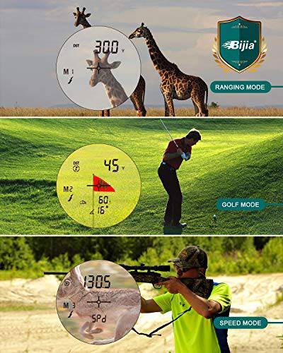 BIJIA Rangefinder - 1100Yards Multi-Function, Slope Correction, Flag-locking with Vibration, Speed, Angle, Scan, Distance Measure, 6x Magnification, Water Resistant, for Archery, Golf, Hunting