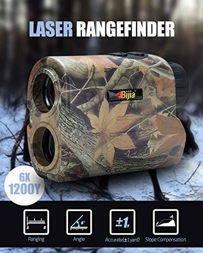 BIJIA Rangefinder - 1100Yards Multi-Function, Slope Correction, Flag-locking with Vibration, Speed, Angle, Scan, Distance Measure, 6x Magnification, Water Resistant, for Archery, Golf, Hunting