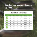 BombTech 4.0 Stiff Flex Golf Men’s Right-Hand Iron Set – 4 to PW