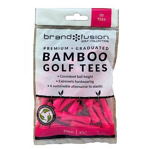 Brand Fusion 57mm Pink Wooden Castle Golf Tees Graduated Biodegradable