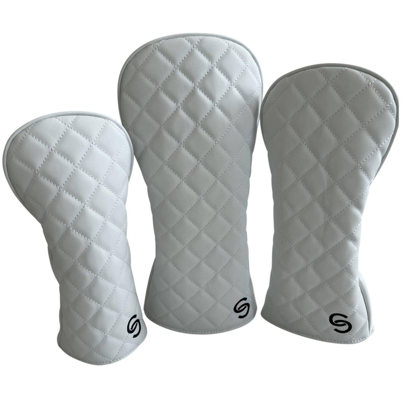 Caddy Club Golf Headcovers - Ghost Quilted Full Set Headcover Stealth White