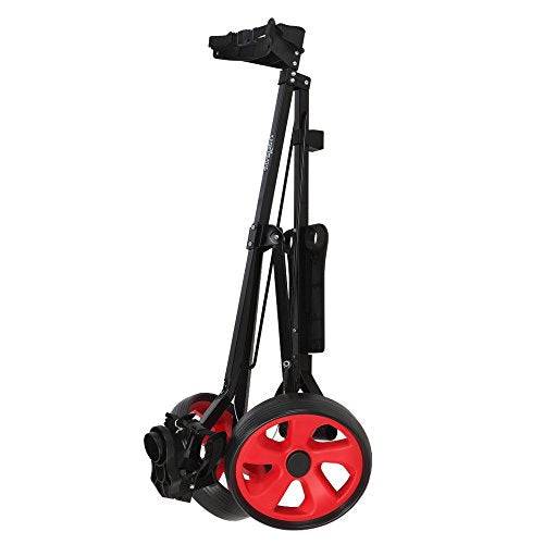 Caddymatic Golf i-Trac 2 Wheel Folding Cart, Red