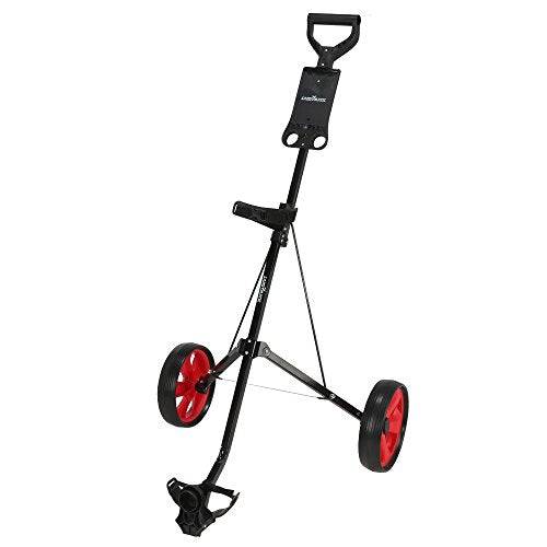 Caddymatic Golf i-Trac 2 Wheel Folding Cart, Red