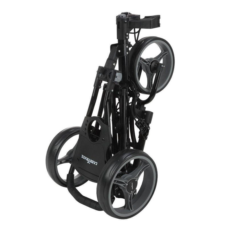 Caddymatic Golf X-Lite One-Click Folding Pull/Push Golf Cart Black