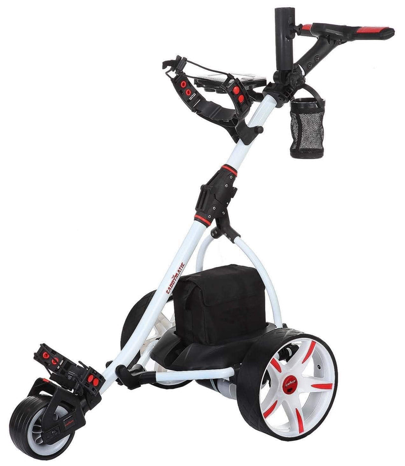 Caddymatic V2 Electric Golf Trolley/Cart With 18 Hole Standard battery With Auto-Distance Functionality White